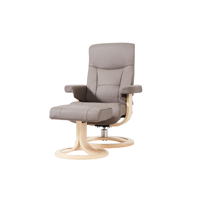 This recliner boasts a luxuriously comfortable seat and back cushion, complemented by its rounded backrest which adapts to your body to ensure exceptional support. Boasting a sleek design and slim fit, this ergonomic leather lounge chair is ideal for bedrooms, living rooms, and all other interior spaces. Bergen lounge chair is designed with 360-degree swivel function and matching footstool, with a selection of four genuine bovine leather colors available for you to choose from.