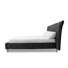Load image into Gallery viewer, A flat headboard bedframe is a sleek and minimalist option for those looking to add a touch of sophistication to their bedroom. Finley's headboard design is space saving, fits into any bedroom interior easily. Plus, with its understated elegance, it provides a versatile backdrop for your bedding accessories.