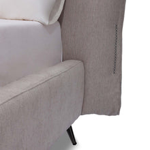 Load image into Gallery viewer, A flat headboard bedframe is a sleek and minimalist option for those looking to add a touch of sophistication to their bedroom. Finley's headboard design is space saving, fits into any bedroom interior easily. Plus, with its understated elegance, it provides a versatile backdrop for your bedding accessories.