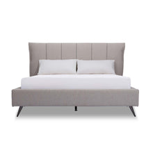Load image into Gallery viewer, A flat headboard bedframe is a sleek and minimalist option for those looking to add a touch of sophistication to their bedroom. Finley's headboard design is space saving, fits into any bedroom interior easily. Plus, with its understated elegance, it provides a versatile backdrop for your bedding accessories.