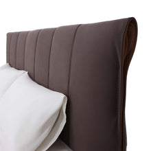 Load image into Gallery viewer, A flat headboard bedframe is a sleek and minimalist option for those looking to add a touch of sophistication to their bedroom. Finley's headboard design is space saving, fits into any bedroom interior easily. Plus, with its understated elegance, it provides a versatile backdrop for your bedding accessories.