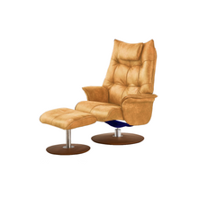 Load image into Gallery viewer, Constructed from a reinforced steel frame, the Hana Recliner Lounge Chair offers strength and stability, while the soft bovine leather upholstery envelops the user in comfort. With precision contouring to the back and sides, this chair showcases a dynamic design, and finely tailored stitching adds to its premium feel.
