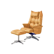 Load image into Gallery viewer, Constructed from a reinforced steel frame, the Hana Recliner Lounge Chair offers strength and stability, while the soft bovine leather upholstery envelops the user in comfort. With precision contouring to the back and sides, this chair showcases a dynamic design, and finely tailored stitching adds to its premium feel.