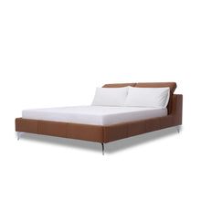 Load image into Gallery viewer, The Cleo bed frame is especially suitable for those who favor a peaceful pre-bedtime reading session. It features an adjustable neck rest, providing ideal posture support with no need for extra pillows. In addition, its headboard conveniently conceals storage space to maximize your room's capacity.