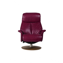 Load image into Gallery viewer, Leone recliner lounge chair emphasizes ergonomic comfort and environmental sustainability, providing visual and physical comfort for office, hospitality, and residential contexts. The butter-soft bovine leather upholstery envelops the user in comfort and a matching footrest offers full repose and relaxation.