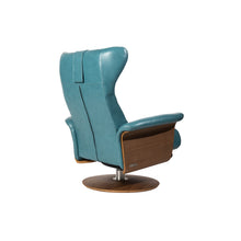 Load image into Gallery viewer, This Verra Recliner Lounge Chair has been crafted with its distinct minimalistic expression in mind, offering a contemporary and slim silhouette with various base options. Its ergonomic shape is further enhanced by a curved neck pillow which ensures long-lasting comfort, while the steel frame and molded cold cure friction-fit polyurethane foam provide a solid yet pliable seating experience. Choose from a selection of leather colours for full personalisation.
