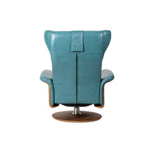 Load image into Gallery viewer, This Verra Recliner Lounge Chair has been crafted with its distinct minimalistic expression in mind, offering a contemporary and slim silhouette with various base options. Its ergonomic shape is further enhanced by a curved neck pillow which ensures long-lasting comfort, while the steel frame and molded cold cure friction-fit polyurethane foam provide a solid yet pliable seating experience. Choose from a selection of leather colours for full personalisation.