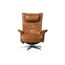 Load image into Gallery viewer, Viva lounge chair was created with ergonomic comfort and sustainability at its core. The purity and precision of the design are amplified by each of the different leather finishings; full vivid leathers or traditional colors with a firm seat; in white self-skinning cold cure polyurethane. For such a bold, eye-catching design sofa, Viva recliner chair is a remarkably versatile item. – a timeless form designed for superlative comfort.