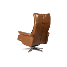 Load image into Gallery viewer, Viva lounge chair was created with ergonomic comfort and sustainability at its core. The purity and precision of the design are amplified by each of the different leather finishings; full vivid leathers or traditional colors with a firm seat; in white self-skinning cold cure polyurethane. For such a bold, eye-catching design sofa, Viva recliner chair is a remarkably versatile item. – a timeless form designed for superlative comfort.