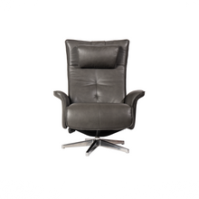 Load image into Gallery viewer, Viva lounge chair was created with ergonomic comfort and sustainability at its core. The purity and precision of the design are amplified by each of the different leather finishings; full vivid leathers or traditional colors with a firm seat; in white self-skinning cold cure polyurethane. For such a bold, eye-catching design sofa, Viva recliner chair is a remarkably versatile item. – a timeless form designed for superlative comfort.