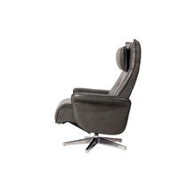 Load image into Gallery viewer, Viva lounge chair was created with ergonomic comfort and sustainability at its core. The purity and precision of the design are amplified by each of the different leather finishings; full vivid leathers or traditional colors with a firm seat; in white self-skinning cold cure polyurethane. For such a bold, eye-catching design sofa, Viva recliner chair is a remarkably versatile item. – a timeless form designed for superlative comfort.
