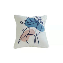 Load image into Gallery viewer, Embroidered Line Art Cushion - Antelope
