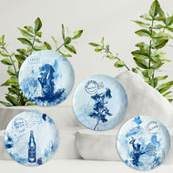 Blue Bamboo Plates Set (4 piece)