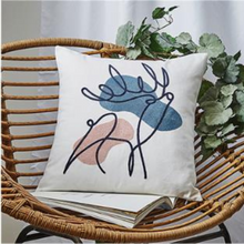 Load image into Gallery viewer, Embroidered Line Art Cushion Cover - Antelope
