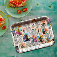 Bamboo Tray: Singapore Collage