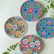 Heritage Tile Bamboo Plates Set (4 piece)