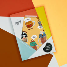 Load image into Gallery viewer, Set of reusable fabric decals with cartoon characters on a colorful background
