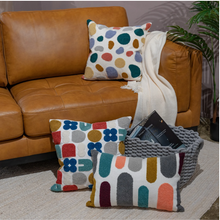 Load image into Gallery viewer, Embroidered Geometric Cushion Cover - Mini Bricks
