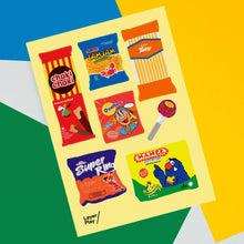 Load image into Gallery viewer, Singaporean Old School Snacks Reusable Fabric Decal by LayerPlay
