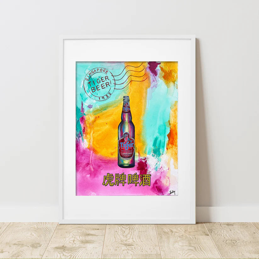 Not Just a Little Red Dot: Tiger Beer (Framed print)