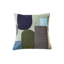 Load image into Gallery viewer, Embroidered Geometric Cushion - Seafoam
