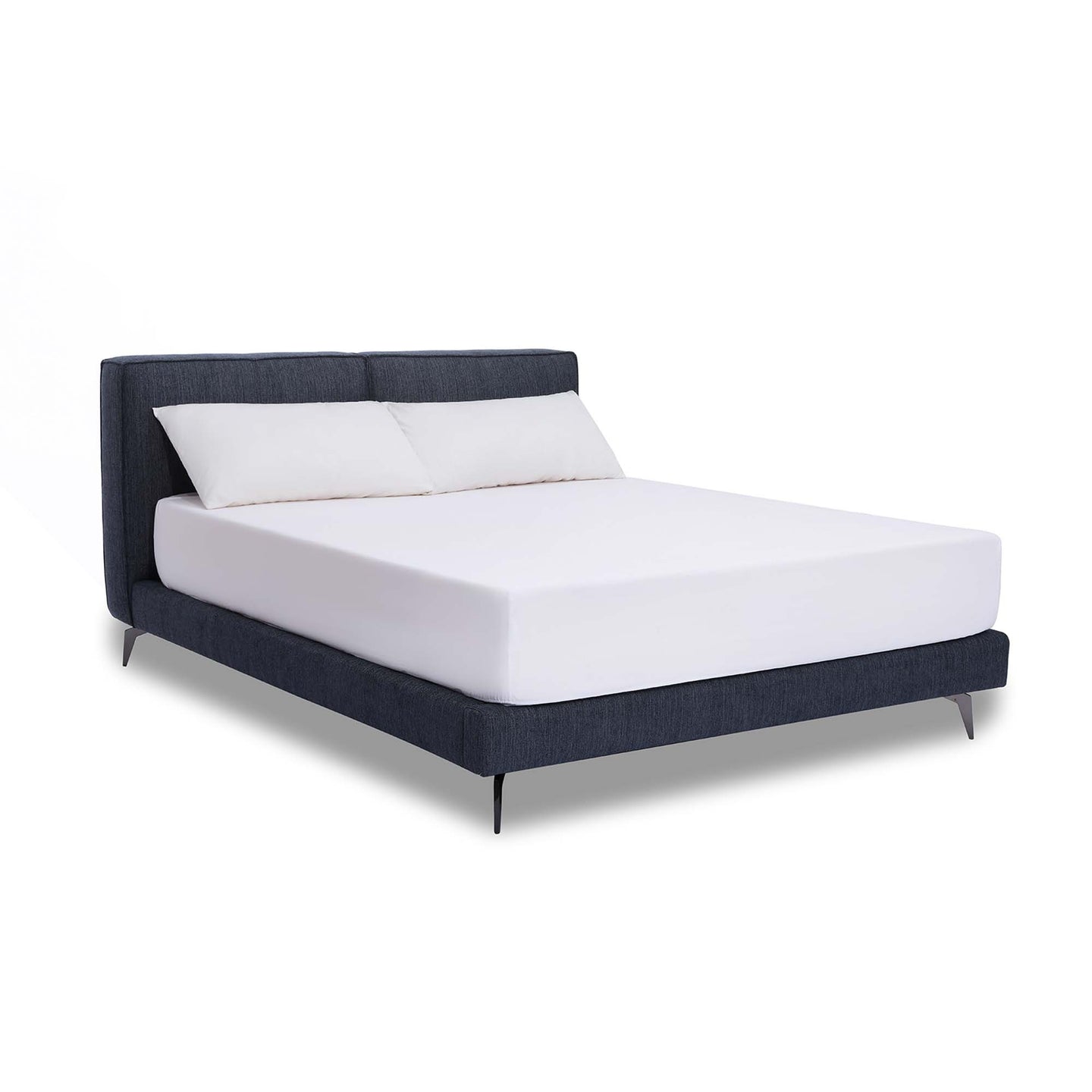 The Emery bedframe features a cushioned headboard, the flat surface can serve as a shelf for small items like phones, glasses and more. Additionally, the platform structure facilitates simple sheet-changing without having to lift the mattress - a feature your back is sure to appreciate. Choice of fabric available.