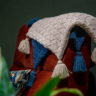 Knitted Chevrons with Tassels Cushion Cover