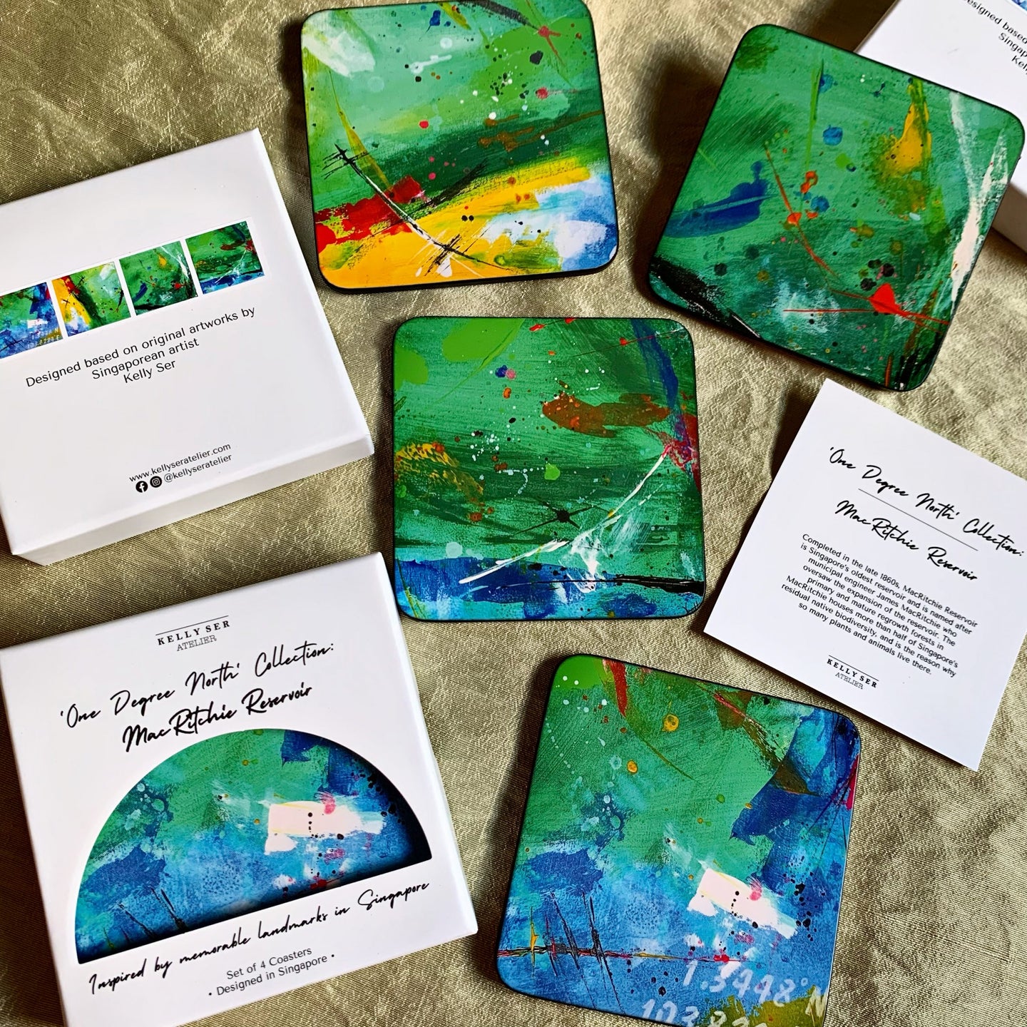 One Degree North: MacRitchie Reservoir Coasters Set