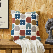 Load image into Gallery viewer, Embroidered Geometric Cushion - Mini Bricks
