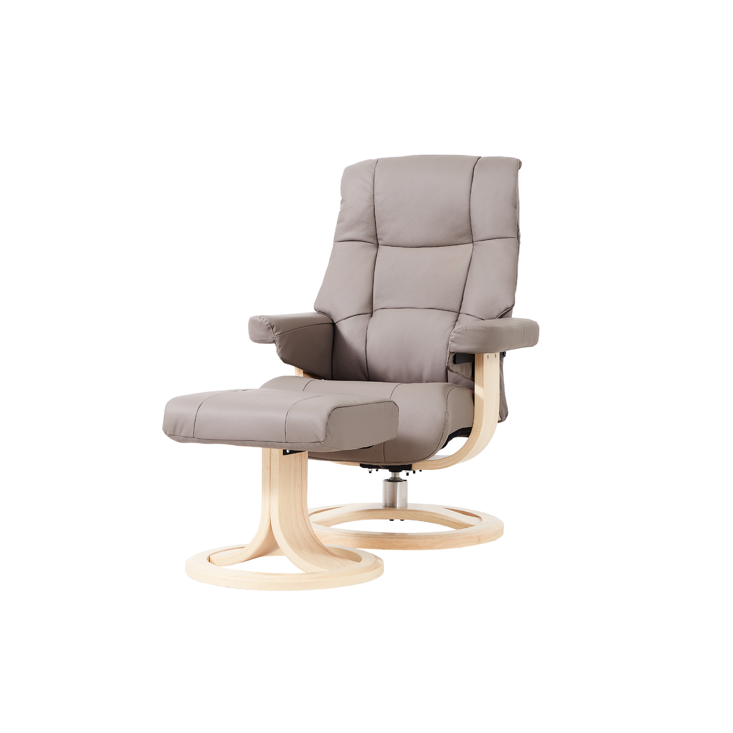 This recliner boasts a luxuriously comfortable seat and back cushion, complemented by its rounded backrest which adapts to your body to ensure exceptional support. Boasting a sleek design and slim fit, this ergonomic leather lounge chair is ideal for bedrooms, living rooms, and all other interior spaces. Oslo lounge chair is designed with 360-degree swivel function and matching footstool, with a selection of four genuine bovine leather colors available for you to choose from.