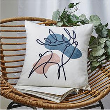 Load image into Gallery viewer, Embroidered Line Art Cushion - Antelope
