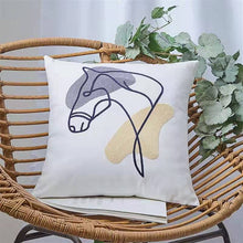 Load image into Gallery viewer, Embroidered Line Art Cushion - Horse
