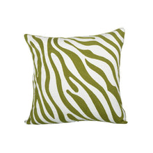 Load image into Gallery viewer, Embroidered Zebra Stripes Cushion - Olive
